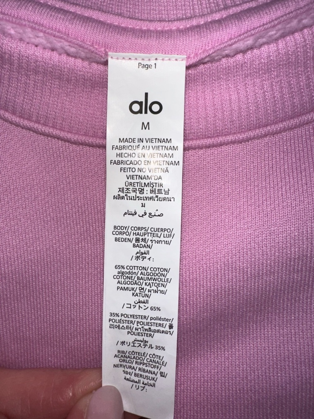 alo Candy Heart Pink Crewneck Sweatshirt in Size Medium. Washed but not worn. - Picture 3 of 4